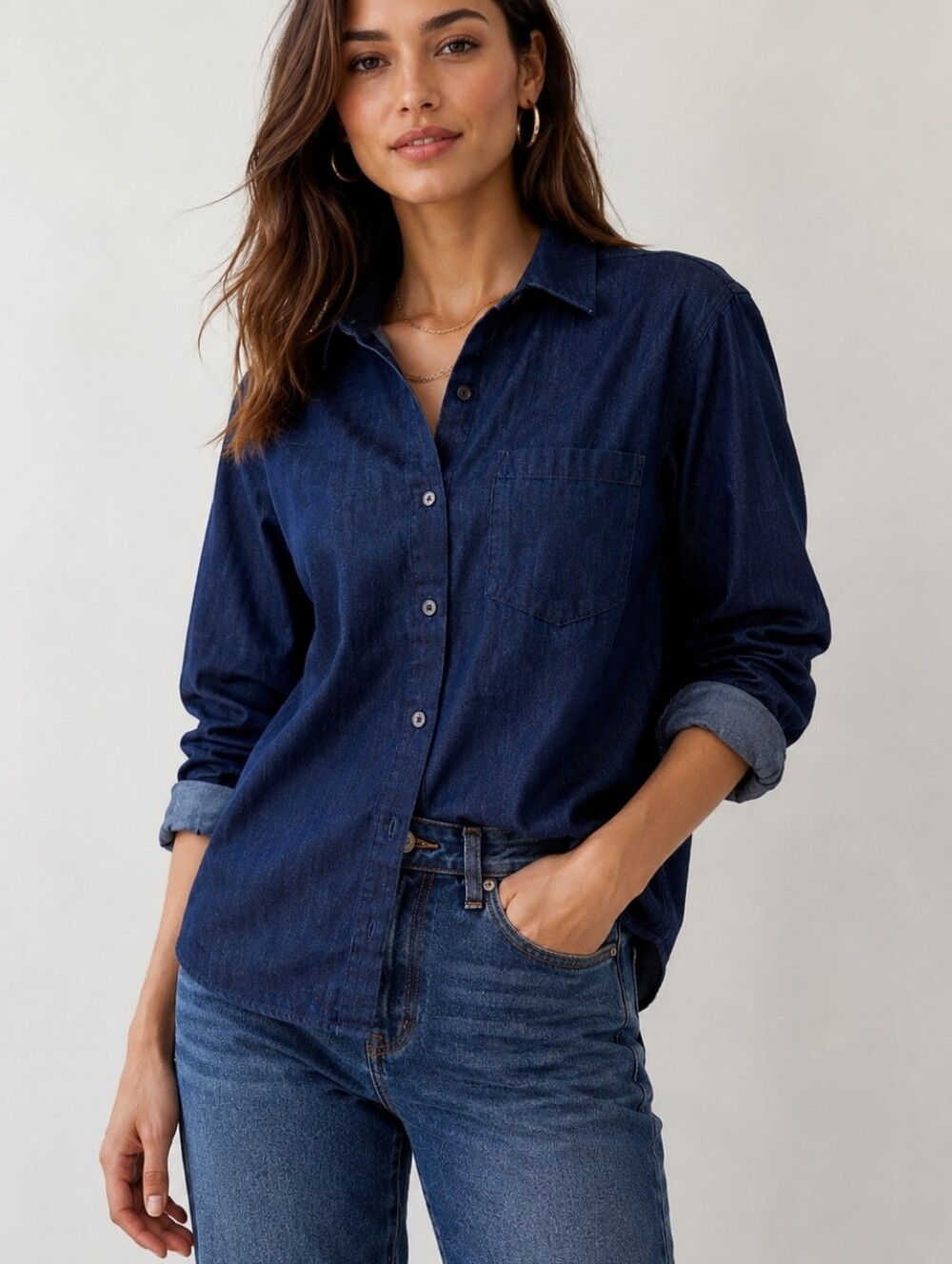 Banana Republic Denim Button Down Shirt Size Medium
